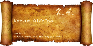 Karkus Aléna névjegykártya